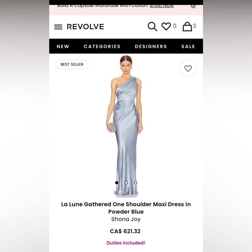 SHONA JOY- La Lune Gathered One Shoulder Maxi Dress
